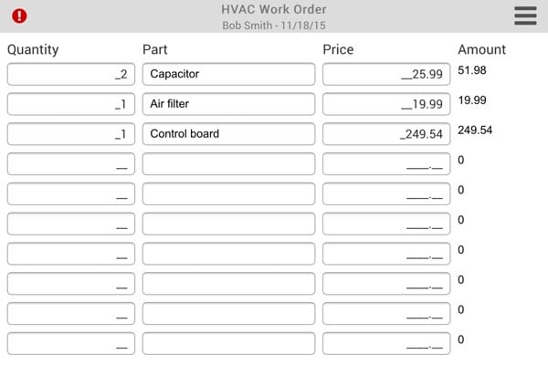 Mi-HVAC Apps Work Order Form